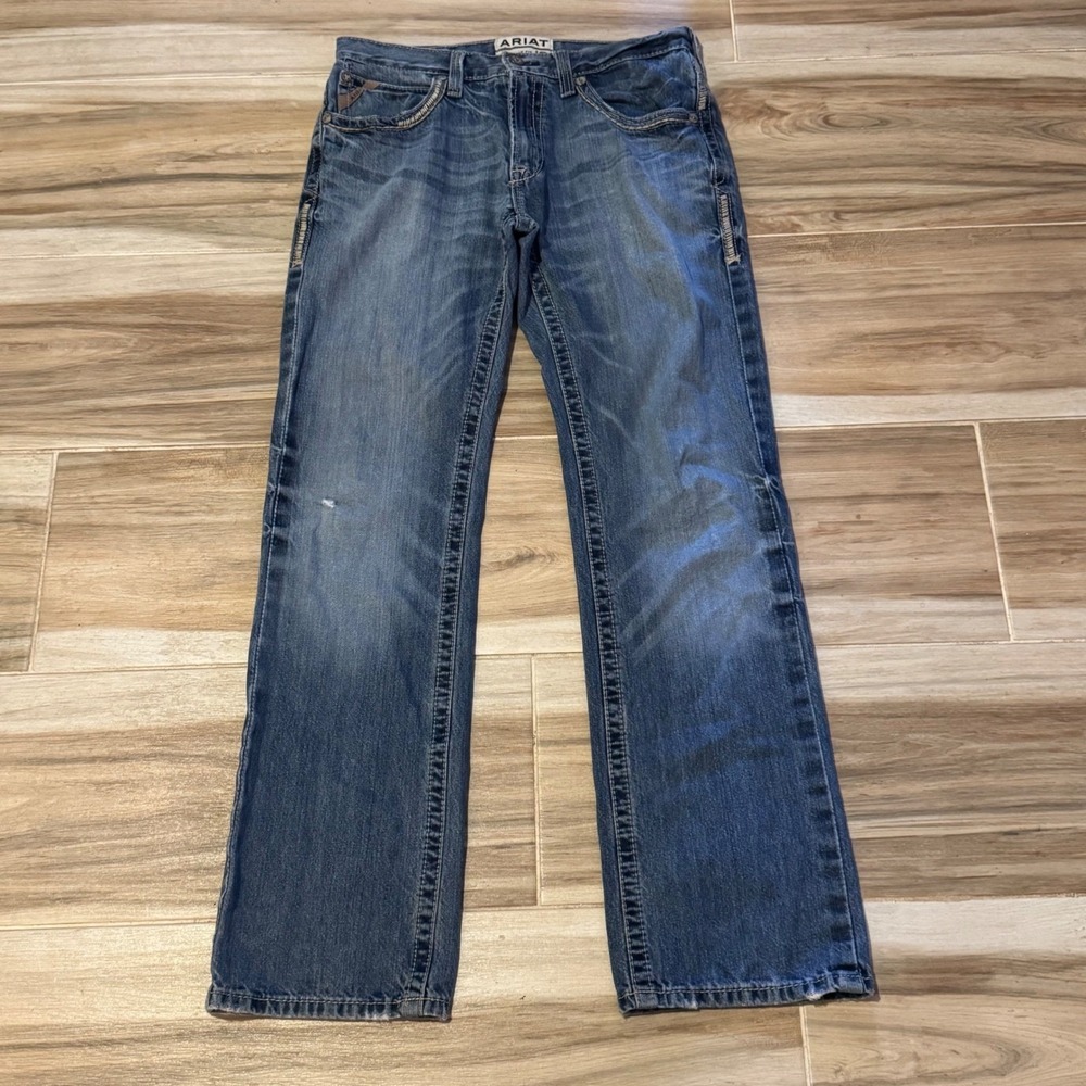 Ariat M5 Gambler Low Rise Straight Leg Jeans Mens 31x34 Blue Denim AM6725